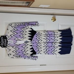 Relaxx Dress 2XL New Purple Navy White Chevron